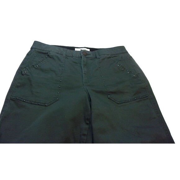 Democracy Jeans Sz. 12 Gray Ab Technology  Studs Cropped Distressed Hem Stretchy - Picture 2 of 7